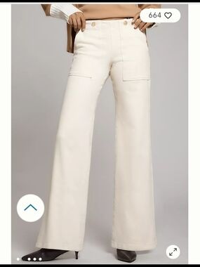 Pilcro Wide-Leg High-Rise Pants in Brown Size 27